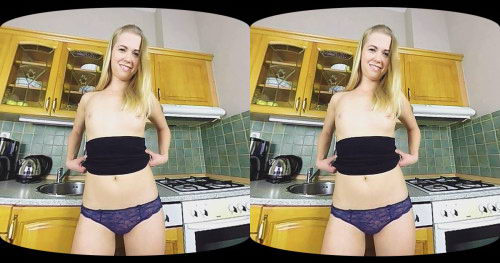 Striptease & Masturbation Of Pretty Blonde Pussy VR Porn Movie